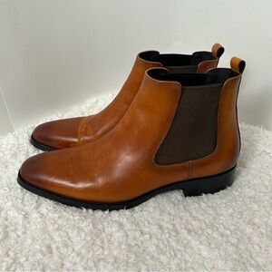 Gifennse Cognac mens leather boots Size 11